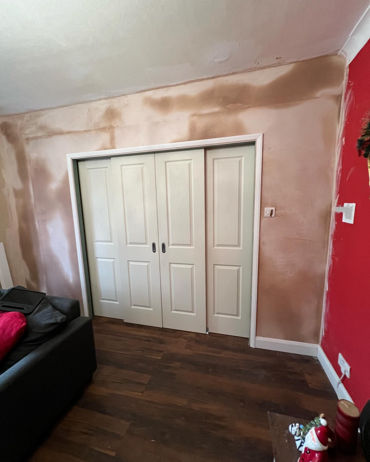 Fitted double sliding doors in living room in Rochester, Kent