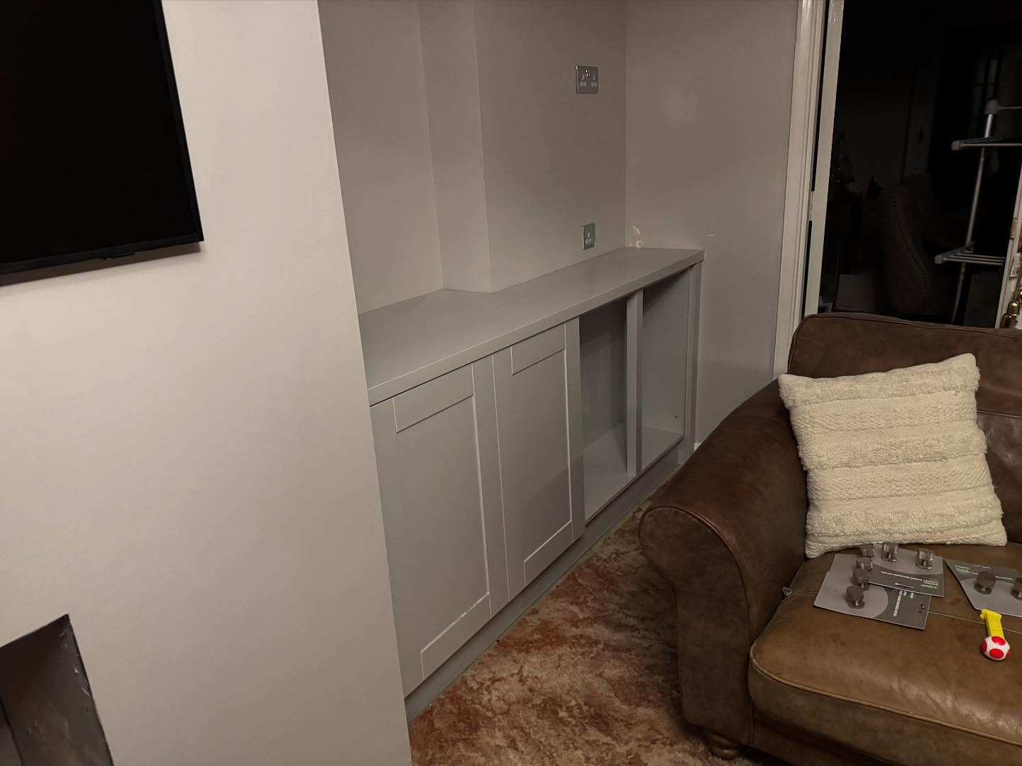 Custom-fitted grey cupboards in Rochester, Kent