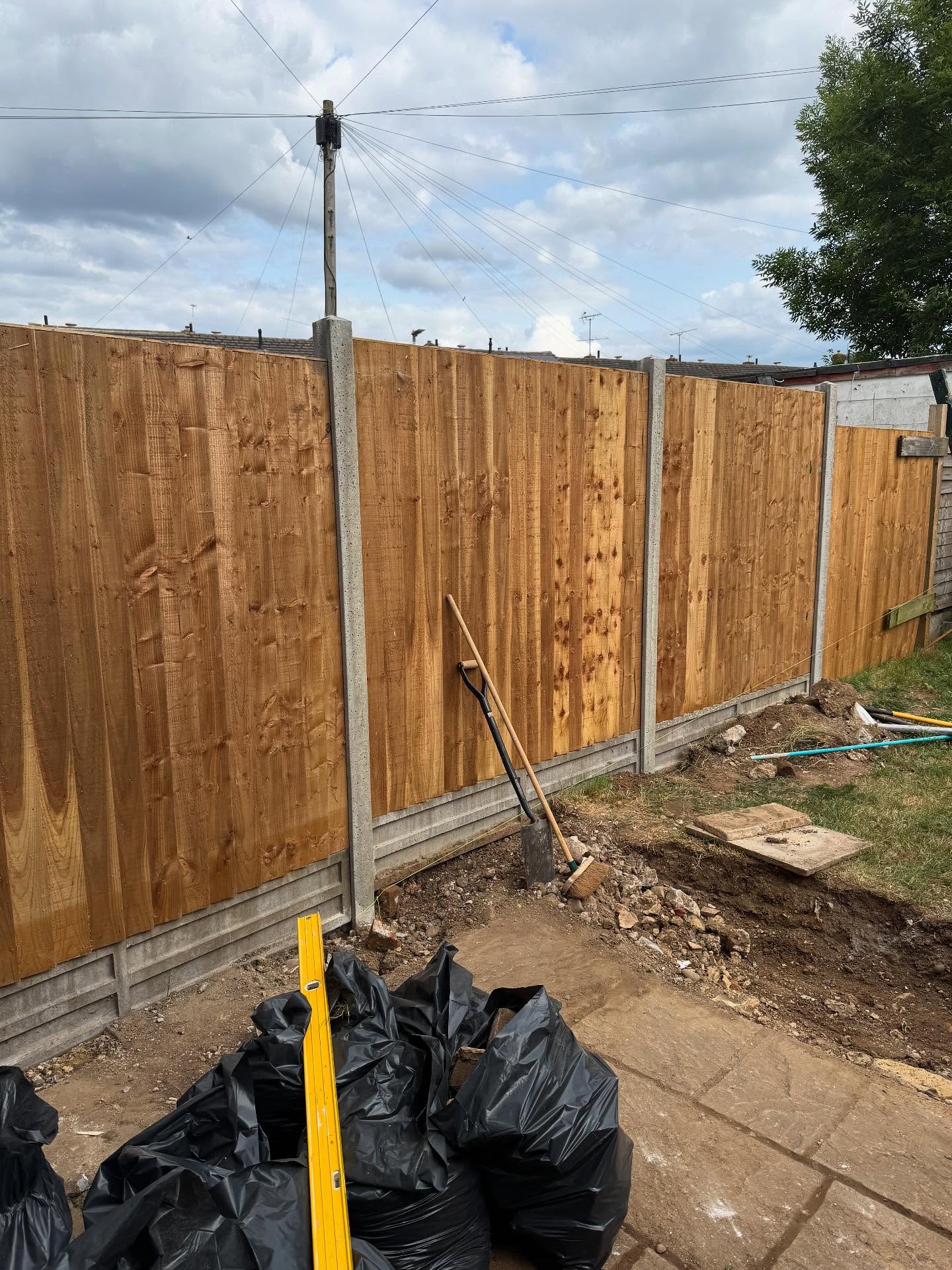 Wooden fence in backgarden in Rochester, Kent